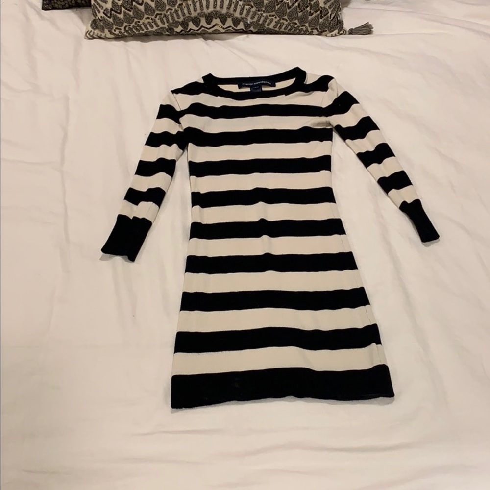 French Connection Striped fitted Sweater Dress